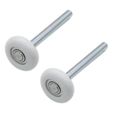 Imagem de Bxian 2 peças 1,8 polegadas de nylon branco porta de garagem rolo silencioso haste de válvula de aço rolamentos de esferas suaves adequados para guias de portão automático de madeira