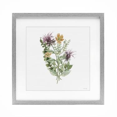 Imagem de Stupell Industries Impressão emoldurada cinza Lush Botanical Mix sob vidro, design de Cindy Jacobs, 40,6 x 40,6 cm