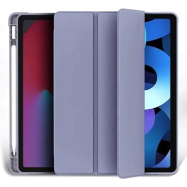 Imagem de Capa tabletCapa ipad magnetico inteligente com slot de canetas compativel Air 2 4 5 10.5 12,9 7 8 9 11 M2 M4 10 geracao A16(iPad Air4/Air5/Air11 M2,lavanda)