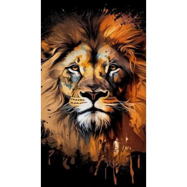 Imagem de ARTGOTO Kits de pintura de arte de diamante extra grande para adultos, 60 x 105 cm, leão B, faça você mesmo, brocas redondas completas, tamanho extra grande para presentes de decoração de parede de