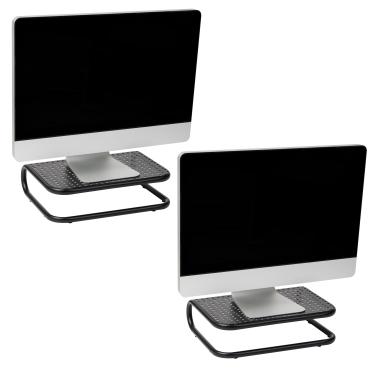 Imagem de Mind Reader Suporte para monitor de metal 2CHORDMON-BLK, gerenciamento de acorde para iMac, impressora, laptop, PC, suporta 18 kg, 2 unidades, preto