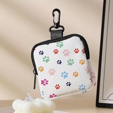 Imagem de Porta-chaves mini porta-moedas, bolsa multifuncional para chaves, moedas, fone de ouvido, batom, porta-cartões, organizador de cabos de dados, bolsa com zíper, acessórios coloridos para bolsa de pata