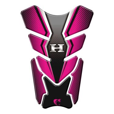 Imagem de Adesivo Resinado Protetor De Tanque Moto Qualquer Moto Honda Pink Pink E Preto