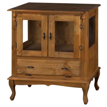 Imagem de Cristaleira Antique 2 Portas de Vidro 1 Gaveta Imbuia Verniz