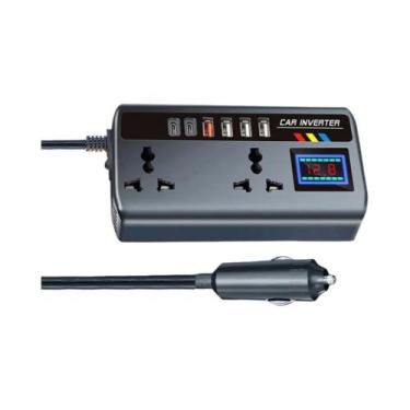 Imagem de Inversor Portátil De 12V 24V Para 220V Com 3 Portas USB Adaptador De C