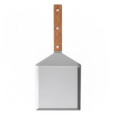 Imagem de Homi Styles Extra Wide Spatula with Beveled Edges, Oversized Stainless Steel Spatula with Wood Handle for Skillets, Griddles & Grills, Pancake Flipper Spatula for Fish, Burgers & Omelet, 6 x 5-inches