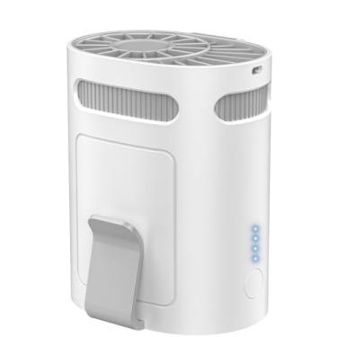 Imagem de QMKKX O ventilador portátil se fixa ao cinto de camisa de cintura pequena com clipe na parte inferior da camiseta, bolso da calça, ventiladores pessoais sem fio que sopram ar frio, alça pendurada no