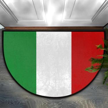 Imagem de Tapete de porta meio redondo, bandeira mexicana, étnico, antiderrapante, absorvente, semicírculo, tapetes laváveis, para ambientes internos e externos, pátio, cozinha, banheiro, entrada, lareira