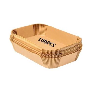 Imagem de Papel Para Air Fryer Descartável 50 100pcs Retangular À Prova De Óleo 