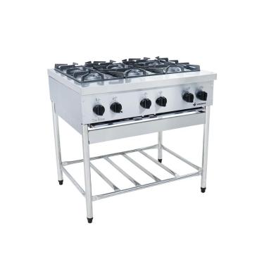 Imagem de Fogão A Gás Profissional Don Bidone Inox Com Cavalete 6 Bocas Fdb6m - Venâncio