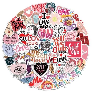 Imagem de Pacote de adesivos Self Love Clubs Anime, 50 peças de desenho animado 