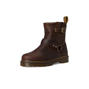 Imagem de Dr. Martens Bota de motocicleta unissex Anistone Harness para adultos, Marrom escuro, 14 Women/13 Men