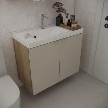 Imagem de Gabinete De Banheiro Sem Cuba Vittare 79,6cm Estilare GAB5002 Carvalho-nude