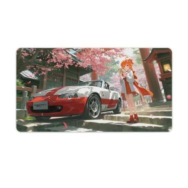 Imagem de HouLaiZhe Mx5 Anime Girl JDM Car Autumn Gaming Mouse Pads JDM Car Desk Pads Grandes Mousepads para teclado de mesa de computador 40 x 75 cm