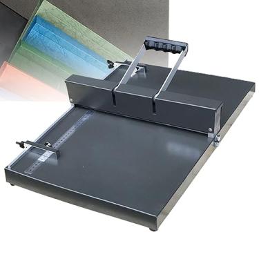 Imagem de LMJYU Máquina de vinco manual, máquina de vinco de papel de pontuação de 350 mm, máquina dobrável de papel, marcador de cartão de papel de metal resistente, adequado para várias variedades, recuo de