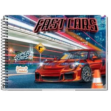 Imagem de Caderno De Cartografia E Desenho Espiral A4 Capa Dura 60 Folhas Super Cars Credeal Estampa 3