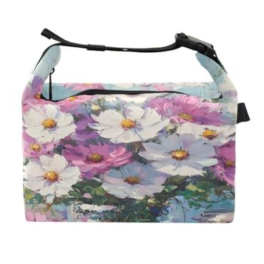 Imagem de STAYTOP Linda lancheira com buquê de flores com fivela de alça, lancheira isolada para meninos e meninas, lancheira térmica para trabalho escolar