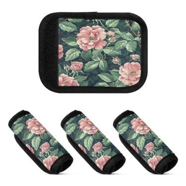 Imagem de Qilmy Beautiful Peonies Bagagem Handle Wrap Pacote 2 Identificadores de Bagagem Tag Comfort Handle Grips Capa para Carrinho de Viagem Bolsa Mala Avião Acessórios de Viagem 863