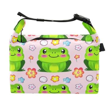 Imagem de STAYTOP Lancheira fofa de sapo de desenho animado com fivela, lancheira isolada para meninos e meninas, lancheira térmica para trabalho escolar