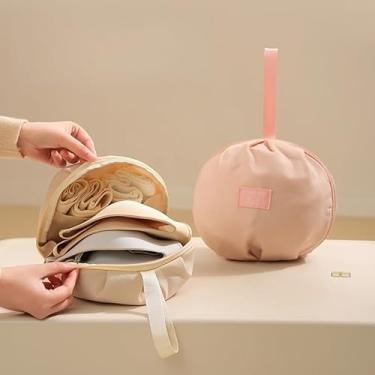 Imagem de Bolsa organizadora de sutiã portátil com vários compartimentos, suporte de armazenamento de roupas íntimas de viagem estilo menina mel | Design leve para pendurar e portátil para sutiãs, lingerie |