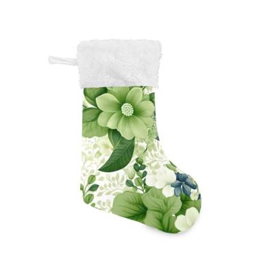 Imagem de xigua Meia de Natal com flor colorida personalizada grande para pendurar presente de Natal para decoração de festa de férias em família, decoração de lareira