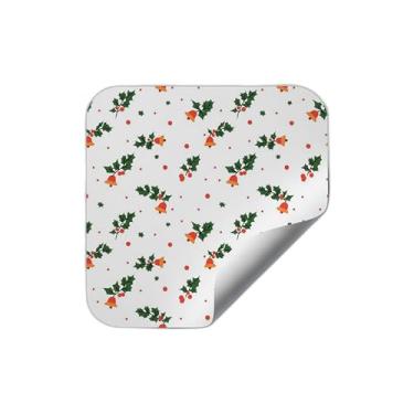 Imagem de Adesivos Redondos Natalinos 25 Unidades Com Estampa Holly De Natal - Tamanho 85x85cm