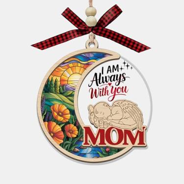 Imagem de Enfeite de apanhador solar I Am Always with You Mom, lembrança memorial de 2 camadas de madeira e acrílico, presente de aborto espontâneo para mães, lembrança de simpatia da perda do bebê, janela