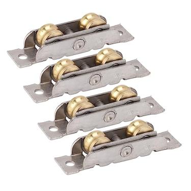 Imagem de Kit de substituição de rolos de porta deslizante, roda côncava, rolo de porta de pátio deslizante com parafusos, conjunto de rolo de porta deslizante de pátio de aço inoxidável para a maioria das