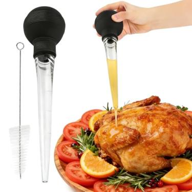 Imagem de Baster de peru grande para cozinhar, seringa avançada para líquidos quentes, pode ser lavada na lava-louças, inclui escova de limpeza, bolas de silicone resistentes ao calor, adequada para cozinhar no