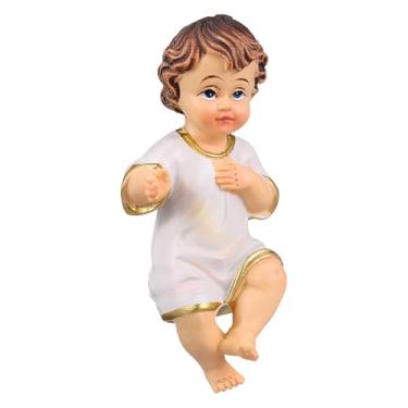 Imagem de Estatueta Do Menino Jesus - Estatueta de Resina de 7,6 Cm Do Santo Menino Jesus, Ornamento Religioso Cristão Católico Branco para Decoração de Presépio de Natal, Casa, Igreja E Oração.