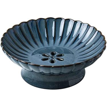 Imagem de Cesta de frutas, fruteira, fruteira, cerâmica, fruteira, bandeja de frutas de camada dupla com orifício de drenagem, prato de decoração de casa de estilo europeu de alta qualidade para organizador de