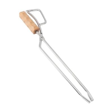 Imagem de TOPINCN Pinças para Lenha para Serviços Pesados, Pinças para Lareira de Aço Inoxidável, Pegador de Toras Com Mandíbulas Estendidas, Pôquer de Fogo Longo Com Cabo de Madeira para