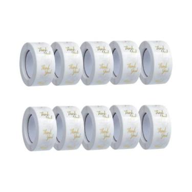 Imagem de Adesivos 'Obrigado' Em Folha De Ouro 500 Peças Etiquetas De Selagem Pa