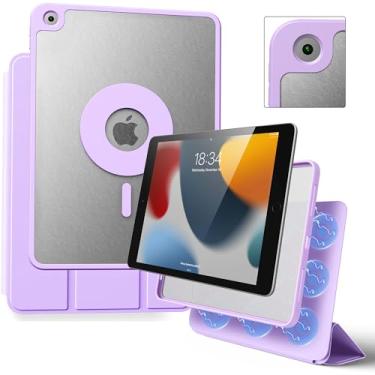 Imagem de Marasone Capa magnética para iPad de 10,2 polegadas, compatível com iPad 9ª/8ª/7ª geração (2021/2020/2019), capa protetora removível com suporte para lápis, hibernar/despertar automático (roxa)