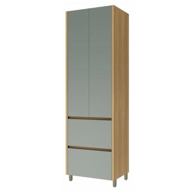 Imagem de Armário De Cozinha Paneleiro 2 Portas 2 Gavetas 100% Mdf Raissa Nesher Madeirado / Verde