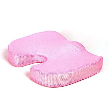 Imagem de Almofadas de assento ortopédicas de espuma viscoelástica capa de malha respirável conforto alívio da dor ciática cóccix almofadas de cadeira para assento de carro escritório - cinza 45 x 36 x 7 cm