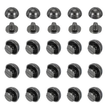 Imagem de Generic Pregos de ponta de cúpula de 1/5.1 cm, 20 conjuntos de pregos tipo cogumelo, cabeça redonda, parafusos, rebites para roupas de couro, cintos de artesanato, bolsas de mão, preto