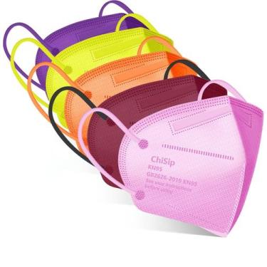 Imagem de Máscara facial KN95 descartável ChiSip, pacote com 50 unidades, multic