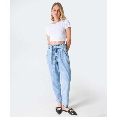 Imagem de Calça Slouchy Jeans Feminina Clochard Cinto-01031 - Vizzy Jeans, 40, J