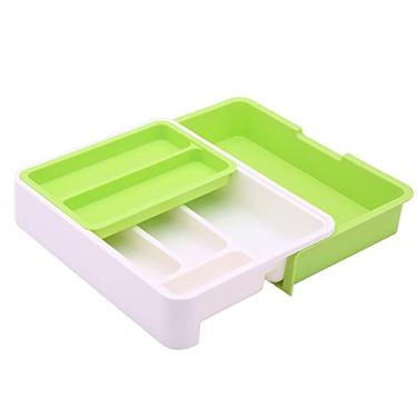 Imagem de Organizador de Gaveta Cozinha - Talheres Expandível com 7 Compartimentos PP Grau Alimentar Sem BPA Design Combinação 3 Peças para Armazenamento Utensí