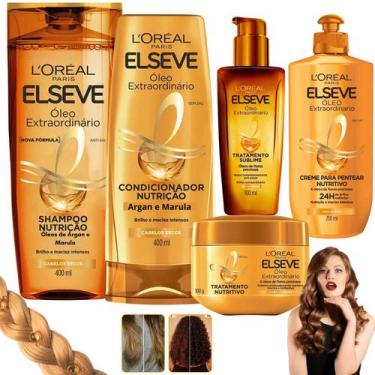 Imagem de Kit Elseve Óleo Extraordinário Loreal Paris Creme Nutrição Tratamento 