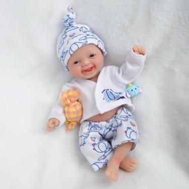 Imagem de Boneca Reborn Baby Doll Miaio 18 cm de silicone para menino com acessó