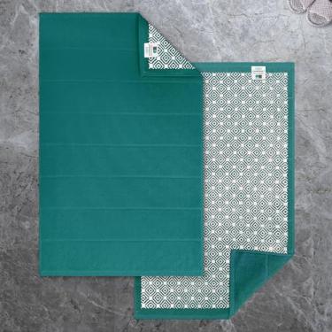 Imagem de VOOVA & MOVAS Pacote com 2 toalhas de tapete de banho de algodão, tecido felpudo grande de 50,8 cm x 81,3 cm de espessura 890 g/m² - estilo hotel, altamente absorvente, tapetes antiderrapantes