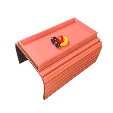 Imagem de BAMJIUHAO Suporte de copo de sofá, bandejas de TV, bandeja de sofá, bandeja de braço de sofá, suporte organizador de celular, organizador de descanso de braço, mesa de descanso de braço com suporte