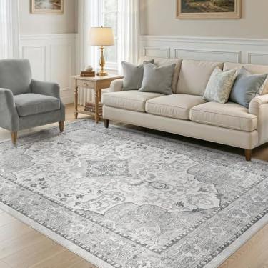 Imagem de cotiled Tapetes de área de 25,5 x 35,5 cm, grandes, laváveis para sala de estar, macio, antiderrapante, resistente a manchas, para quarto, sala de jantar, tapetes vintage para decoração de casa, 25 x