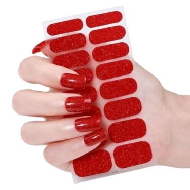Imagem de Kit Adesivos para Unhas com 4 Modelos. Fácil Aplicação. Cores Vermelho Glittter, Róseo Claro Degradê, Lilás Brilho nas Pontas, Róseo Branco Brilho. Sem gel e Autocolante.