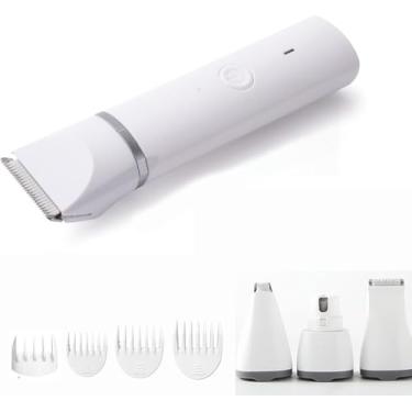 Imagem de Kit Máquina De Tosa Pets Gato Cachorro Tosador Profissional, Kit de aparador de pelos para animais de estimação 4 vias em 1, sem fio e recarregável para cães e gatos