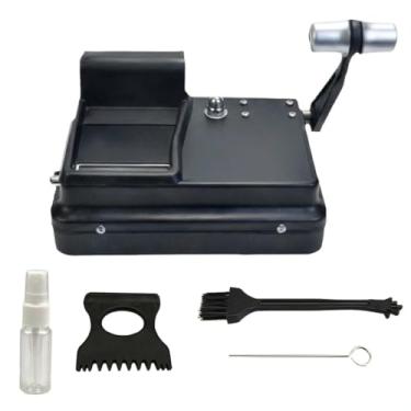 Imagem de MOJMBSBY Máquina de enrolar cigarros com alça ampliada e design de engrenagem, para papel de 8 mm, inclui escova de limpeza, sonda e frasco de spray