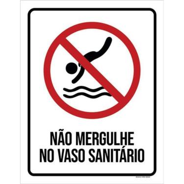 Imagem de Kit 5 Placas Não Mergulhe Vaso Sanitário