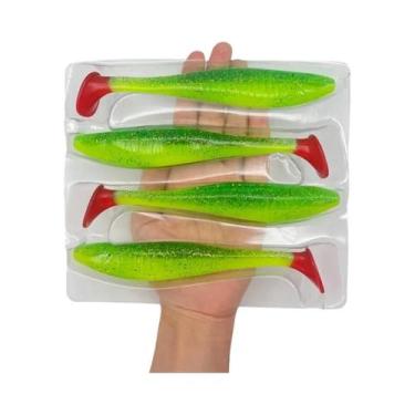 Imagem de Conjunto De Iscas Macias Grandes 6 Peças 14cm Com 2 Ganchos De Manivel